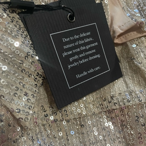 Ieena for Mac Duggal 27022 Nude Cutout Dress Size 0 Elegant Sequin Midi Dress - Picture 6 of 7